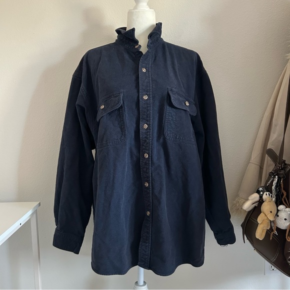 Field & Stream Tops - Field & Stream Button Up Heavyweight Flannel In Dark Navy Blue Size XXL Casual